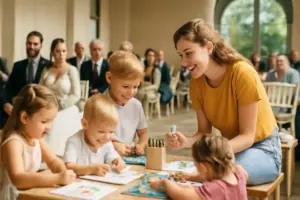 Animazione per bambini durante il matrimonio: soluzioni che intrattengono senza disturbare la cerimonia