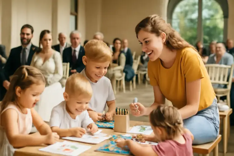 Animazione per bambini durante il matrimonio: soluzioni che intrattengono senza disturbare la cerimonia