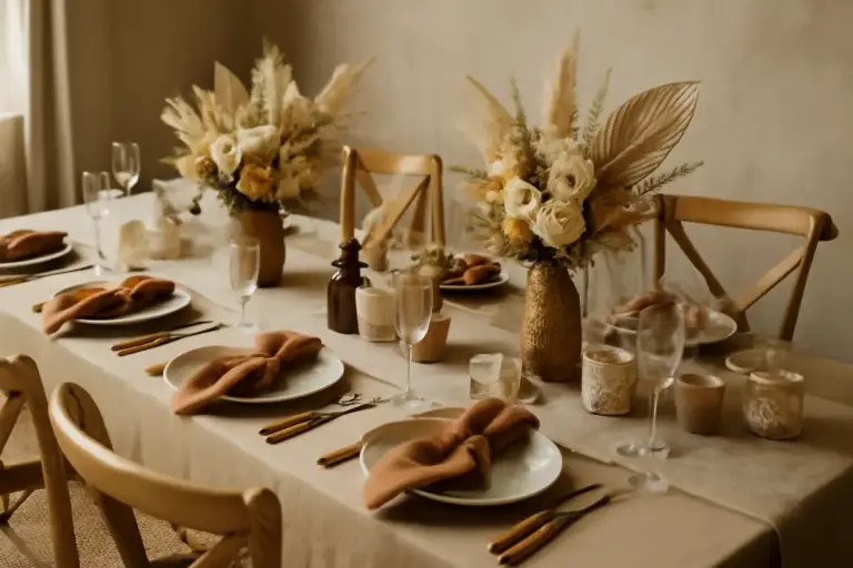 Mise en place in stile boho per eventi privati: dettagli che trasformano anche la sala più semplice